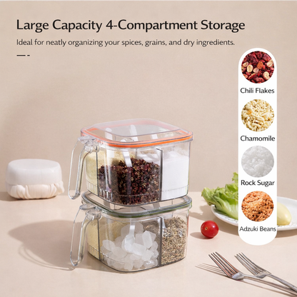 4-Compartment Airtight Seasoning Box