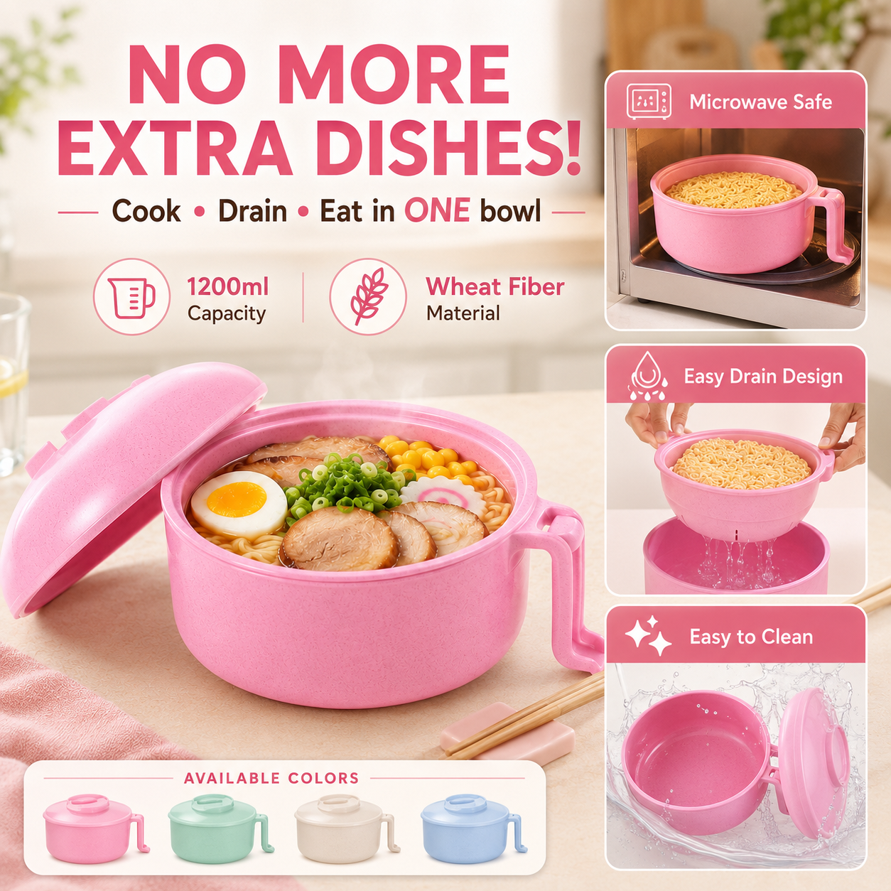 WHEAT FIBER INSTANT NOODLE BOWL